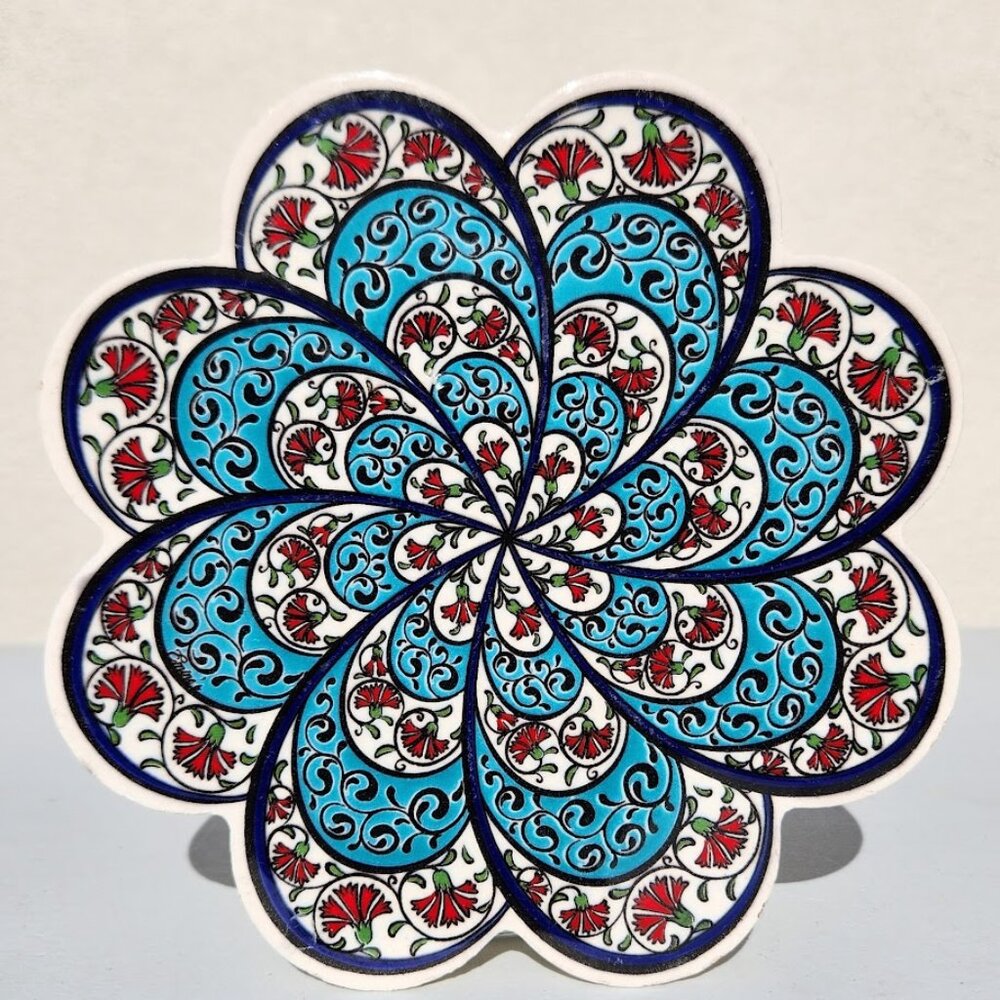 Handmade Turkish Ceramic Trivet Pot Holder Kitchen Tools Supplies Heat-Resistant